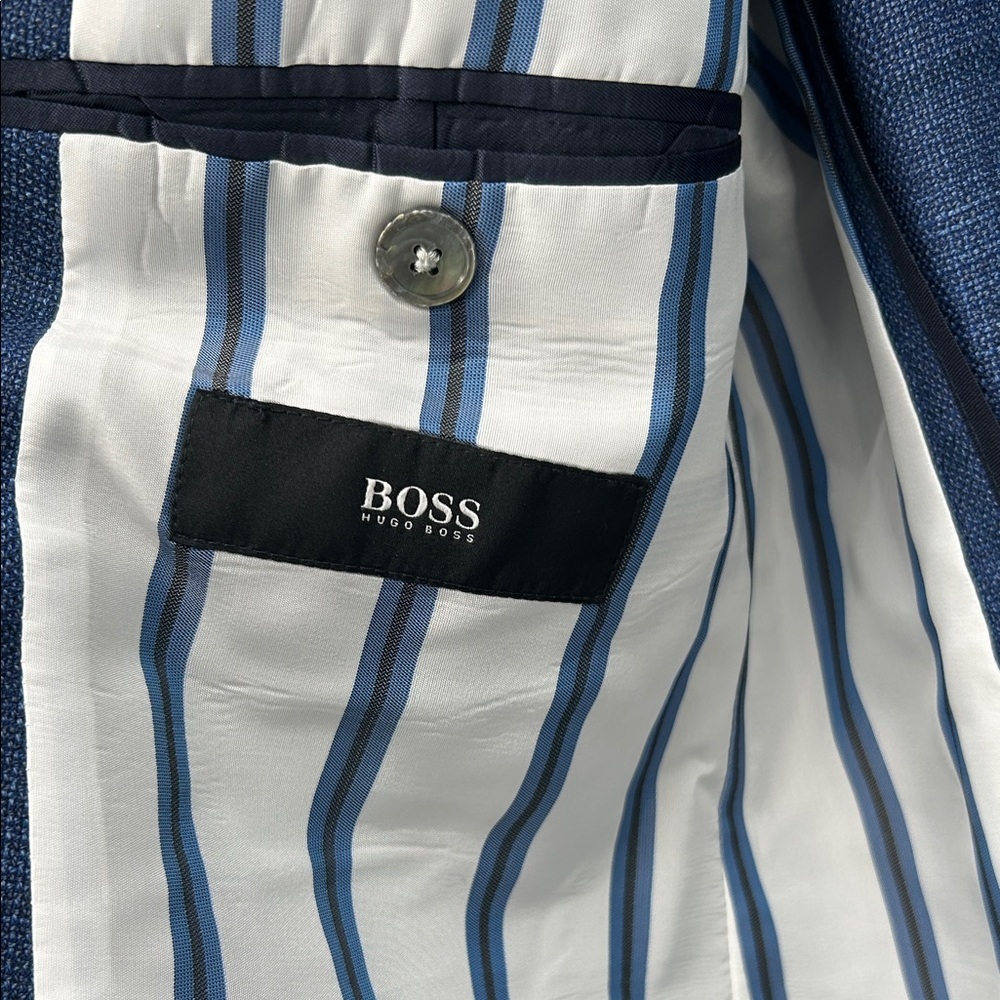 Hugo Boss Guabello Super 120 Blue Wool Blazer Sport Coat 40S Mens - Picture 2 of 12